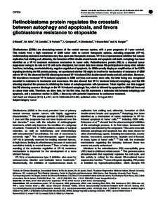 Retinoblastoma protein regulates the crosstalk between autophagy and apoptosis, and favors glioblastoma resistance to etoposide