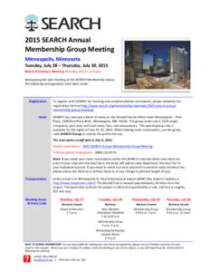 2015 SEARCH Annual MG Meeting Announcement and Travel Reimbursement Guidelines