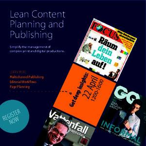 Lean Content Planning and Publishing ER T
