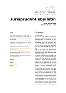 Jurisprudentiebulletin 2014, aflevering 6 Nummers: 131 – 172 Colofon