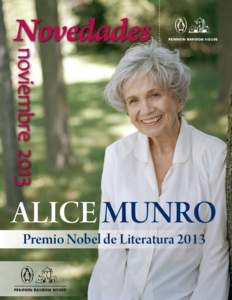 noviembreNovedades ALICE MUNRO Premio Nobel de Literatura 2013