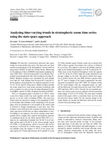 Atmos. Chem. Phys., 14, 9707–9725, 2014 www.atmos-chem-phys.netdoi:acp © Author(sCC Attribution 3.0 License.  Analysing time-varying trends in stratospheric ozone time serie