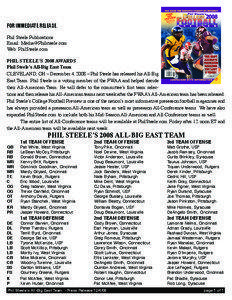 FOR IMMEDIATE RELEASE Phil Steele Publications					 Email: [removed]