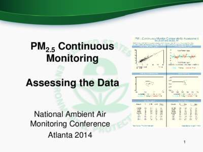PM2.5 Continuous Monitoring Assessing the Data National Ambient Air Monitoring Conference Atlanta 2014