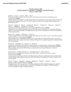 Lunar and Planetary Science XXXIX[removed]sess629.pdf Thursday, March 13, 2008 POSTER SESSION II: ANALOGS: METHODS AND INSTRUMENTS