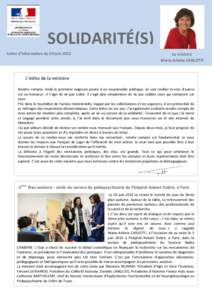 SOLIDARITÉ(S) Lettre d’information du 24 juin 2013 La ministre Marie-Arlette CARLOTTI