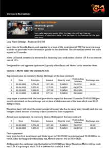 KSH / Exchange rate / Euro / Currency risk / Economics / Kenyan shilling / Loan