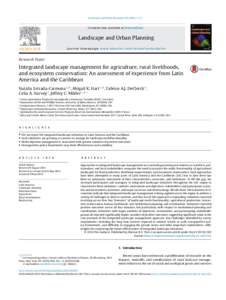 Integrated landscape management for agriculture, rural livelihoods, and ecosystem conservation: An assessment of experience from Latin America and the Caribbean