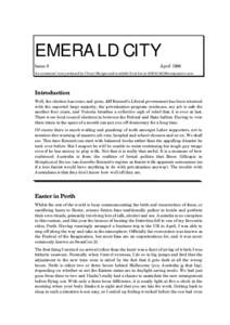 EMERALD CITY Issue 8 AprilAn occasional ‘zine produced by Cheryl Morgan and available from her at 