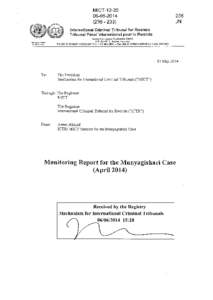 Monitoring Report for the Munyagishari Case (April 2014)