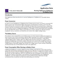 Running ClipExpress/ClipRemote on Battery Power App Note