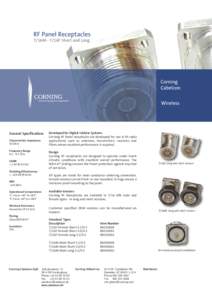RF Panel Receptacles 7/16M - 7/16F Short and Long Corning Cabelcon Discovering Beyond Imagination