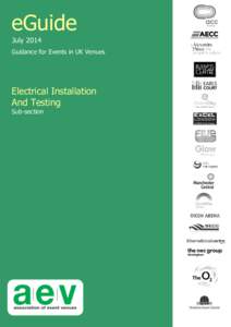 eGuide July 2014 Guidance for Events in UK Venues Electrical Installation And Testing