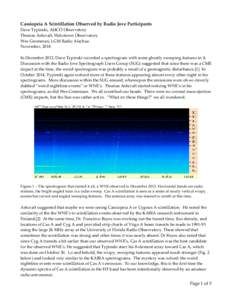 Cassiopeia A Scintillation Observed by Jove Participants