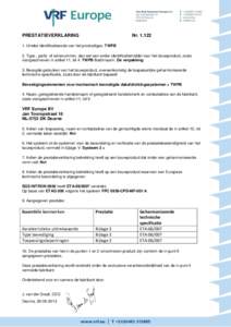 PRESTATIEVERKLARING  NrUnieke identificatiecode van het producttype: TWPB 2. Type-, partij- of serienummer, dan wel een ander identificatiemiddel voor het bouwproduct, zoals