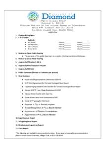 1750 E. Division Street Diamond, ILRegular Meeting of the village Board of Commission 6:00 P.M. Tuesday, May 27, 2014 Diamond Village Hall Board Room