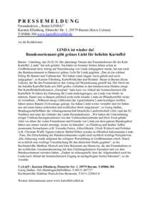 PRESSEMELDUNG Freundeskreis „ Rettet LINDA!“ Karsten Ellenberg, Ebstorfer Str. 1, 29579 Barum (Kreis Uelzen) Twww.kartoffelvielfalt.de An die Redaktionen
