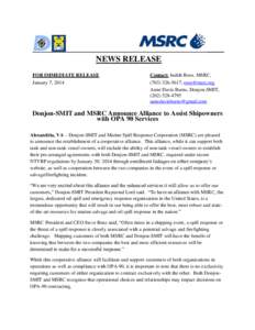 _______  NEWS RELEASE FOR IMMEDIATE RELEASE January 7, 2014