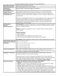 Lesson Title & Arts Area  Curriculum Leadership Institute in the Arts 2011 Lesson Plan Format Japan and the Jazz Age, Visual Arts  School & Grade Level