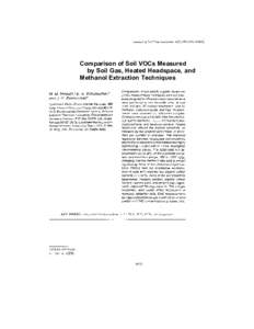 Comparison of Soil VOCs Measured by Soil Gas, Heated Headspace, and Methanol Extraction Techniques