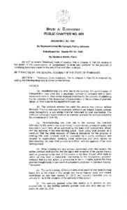 ~tate of m::ennessee PUBLIC CHAPTER NO. 683 HOUSE BILL NO[removed]By Representatives McCormick, Phillip Johnson Substituted for: Senate Bill No[removed]By Senators Norris, Faulk