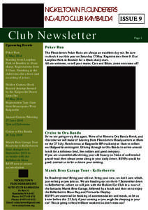 NICKELTOWN FLOUNDERERS INC AUTO CLUB KAMBALDA Club Newsletter Upcoming Events Poker Run