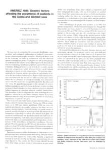 AMERIEZ 1986: Oceanic factors affecting the occurrence of seabirds in the Scotia and Weddell seas DAVID G. AINLEY and WILLIAM  R. FRASER