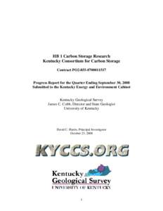 Microsoft Word - HB 1 Carbon Sequestration Research Third quarter 08 report.doc
