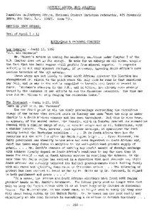 SOUTHERN AFRICA NEWS BULLETIN Committee on.Southern Africa, National Student Christian Federation, 475 Riverside Drive, New York, N.Y[removed]Room 754.