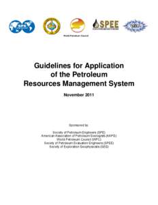 World Petroleum Council  Guidelines for Application