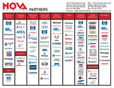 [removed]Woodward Drive Ottawa, Ontario, K2C 3R8 Tel: [removed]NOVA) Fax: [removed]PARTNERS