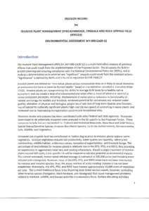 DECISION RECORD  for INVASIVE PLANT MANAGEMENT (IPM)-KEMMERER, PINEDALE AND ROCK SPRINGS FIELD OFFICE(S) ENVIRONMENTAL ASSESSMENT WY-090-EA09-S2