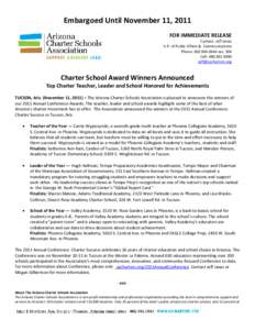 Embargoed Until November 11, 2011 FOR IMMEDIATE RELEASE Contact: Jeff Janas V.P. of Public Affairs & Communications Phone: [removed]ext. 304 Cell: [removed]