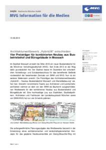 Architekturwettbewerb „Hybrid.M“ entschieden: Vier Preisträger für kombinierten Neubau aus Busbetriebshof und Bürogebäude in Moosach