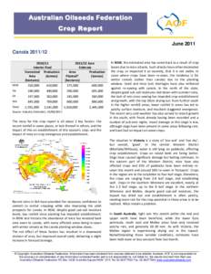 Australian Oils eeds Federation Crop Report June 2011 CanolaInterim Final