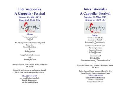 Internationales A Cappella - Festival Internationales A Cappella - Festival