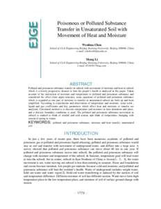 POLLUTED AND POISONOUS SUBSTANCE TRANSFER IN UNSATURATED SOIL WITH THE MOVEMENT OF HEAT AND MOISTURE