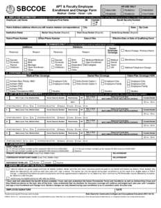 SBCCOE  APT & Faculty Employee Enrollment and Change Form  NBAJOBS