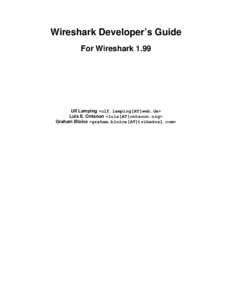 Wireshark Developer’s Guide - For Wireshark 1.99