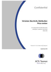 Confidential  Victorian Electricity Distribution Price review An assessment of selected zone substation maximum demand