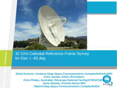 Very Long Baseline Interferometry / Australian Square Kilometre Array Pathfinder / Mopra Observatory / Hartebeesthoek Radio Astronomy Observatory / Radio telescopes / Observational astronomy / Astronomy