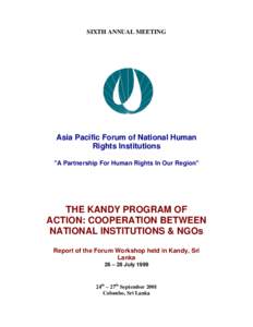 Non-Government Organisations and National Human Rights Institutions