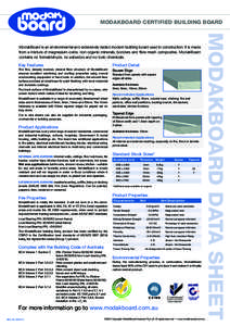 MODAKBOARD CERTIFIED BUILDING BOARD  Key Features Product Detail