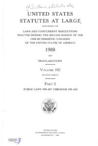 UNITED STATES STATUTES AT LARGE CONTAINING THE LAWS AND CONCURRENT RESOLUTIONS ENACTED DURING THE SECOND SESSION OF THE