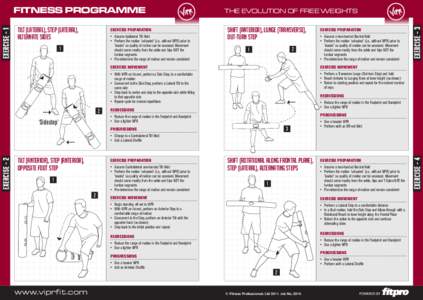 Tilt (Lateral), Step (Lateral), alternate sides EXERCISE PREPARATION •	 •