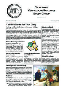 YORKSHIRE VERNACULAR BUILDINGS STUDY GROUP www.yvbsg.org.uk  Newsheet No 63