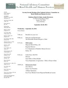 72nd Meeting of the National Advisory Committee on Rural Health and Human Services