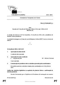 [removed]PARLAMENTO EUROPEU Comissão dos Transportes e do Turismo  TRAN_PV(2014)0722_4