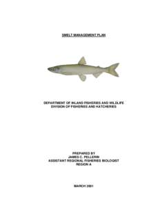 SMELT MANAGEMENT PLAN  DEPARTMENT OF INLAND FISHERIES AND WILDLIFE DIVISION OF FISHERIES AND HATCHERIES  PREPARED BY