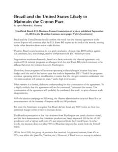 Microsoft Word - VE - Cotton Pact - Sep. 24, 2012